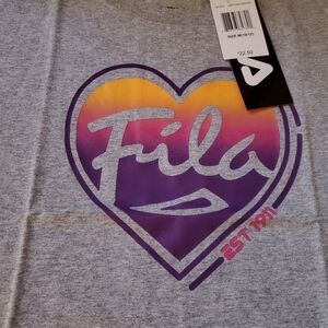 Grey Fila heart t-shirt #Fila #HeartTee